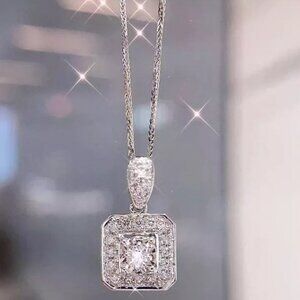 ❤925 Silver Plated Round Cut CZ Choker Necklace for Women, MARR9322